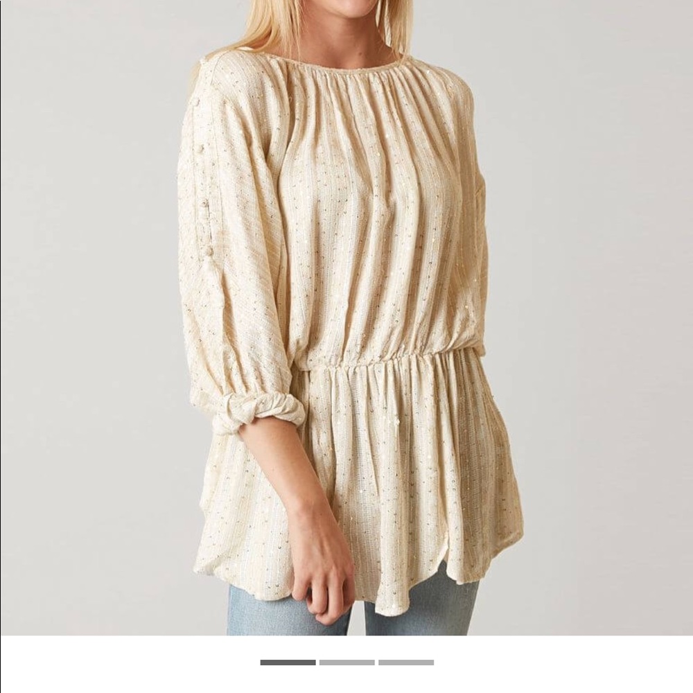 Free people little shine embellished tunic top